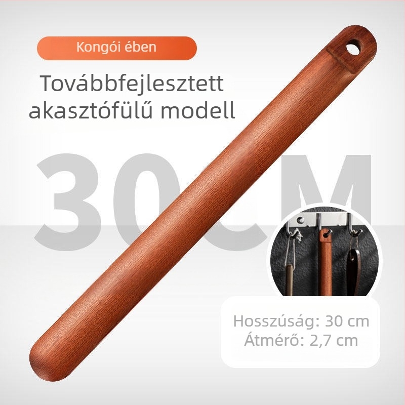 ebenfa nyújtófa, tömörfa, háztartási használatra, gömbfejű tésztanyújtó