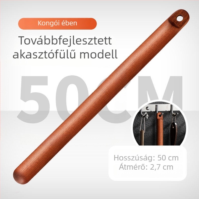 ebenfa nyújtófa, tömörfa, háztartási használatra, gömbfejű tésztanyújtó
