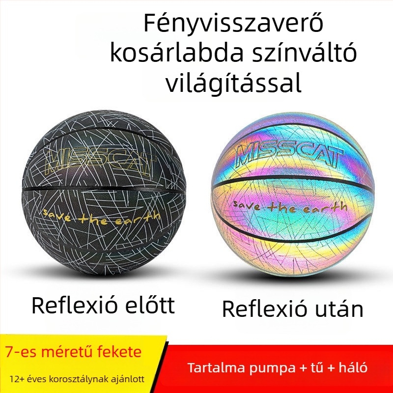 5-ös méretű gyermekeknek készült fényvisszaverő edzőkosárlabda óvodában – PU nedvszívó puha bőr, egyedi gravírozás