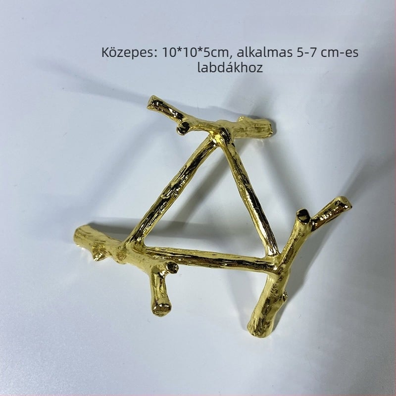 Fém háromszög alakú tartó kristálygömb dísz