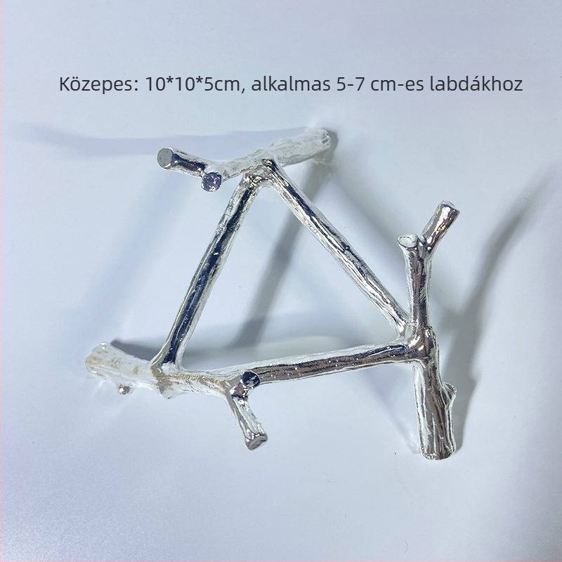 Fém háromszög alakú tartó kristálygömb dísz