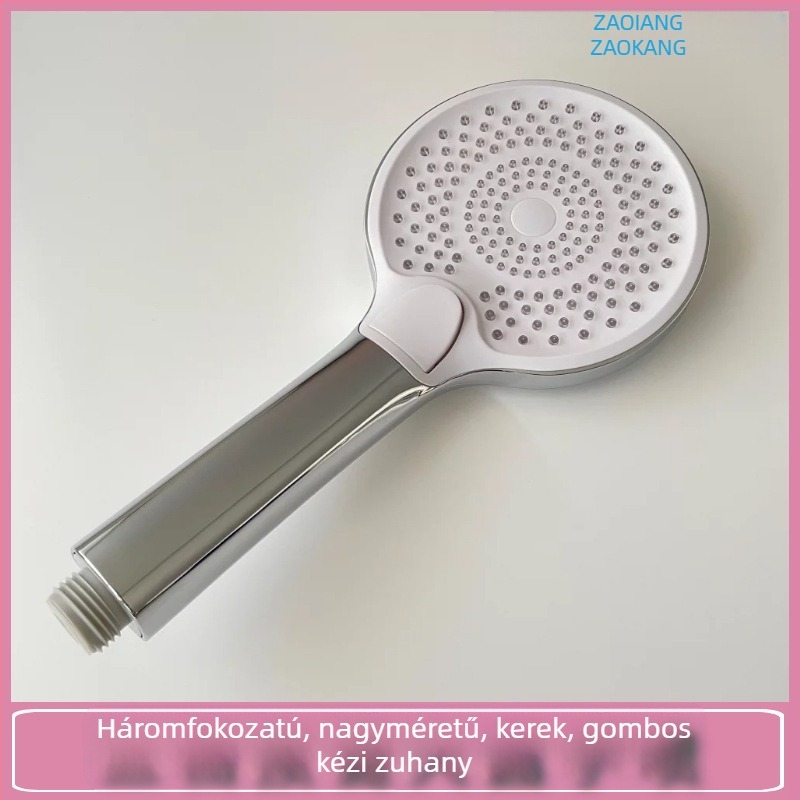 Zaokang nyomásos kézi zuhanyfej, finom nyílásokkal, keskeny derék design, 304 rozsdamentes acél szűrő