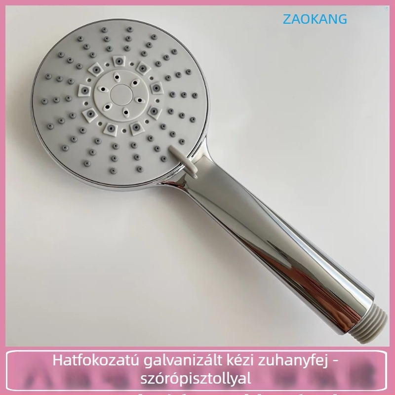 Zaokang nyomásos kézi zuhanyfej, finom nyílásokkal, keskeny derék design, 304 rozsdamentes acél szűrő