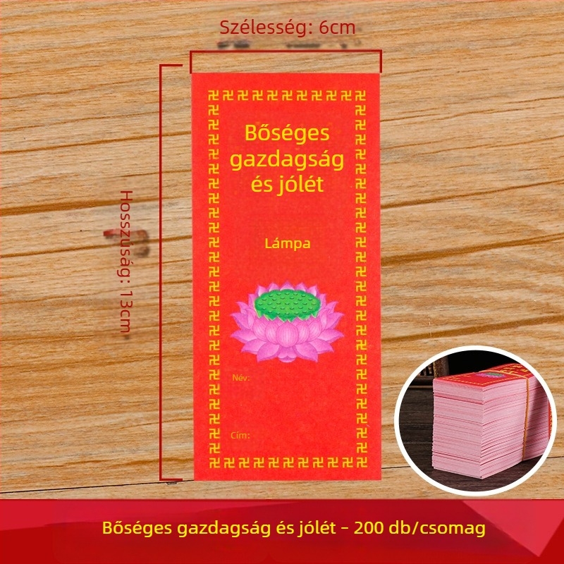 Színes lámpapír buddhista felajánlásokhoz és érdempapírokhoz, lótuszlámpa és rituálé kellékek