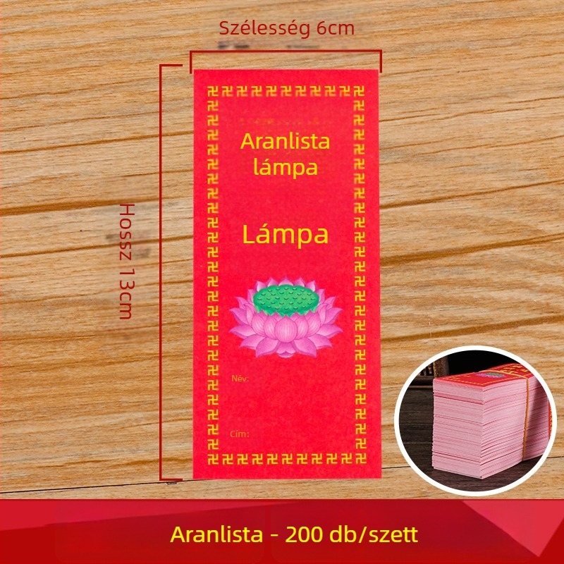 Színes lámpapír buddhista felajánlásokhoz és érdempapírokhoz, lótuszlámpa és rituálé kellékek