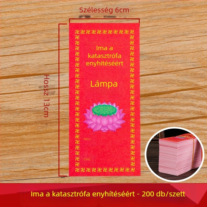 Színes lámpapír buddhista felajánlásokhoz és érdempapírokhoz, lótuszlámpa és rituálé kellékek