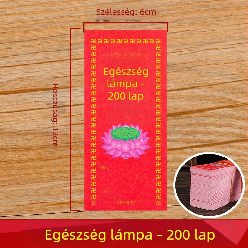 Színes lámpapír buddhista felajánlásokhoz és érdempapírokhoz, lótuszlámpa és rituálé kellékek