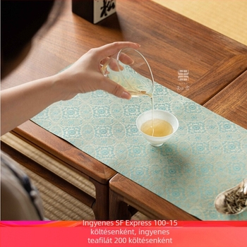 Fűmintás teázó alátét brokát anyagból, kínai zen-stílus, retro, kilenc színű készlet, kis teázó alátét