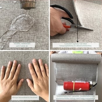 Lenvászonból készült, öntapadós, vízálló, varrat nélküli falburkolat az egész otthonra – modern, minimalista stílus, egyszínű faldekor hálószoba és nappali számára