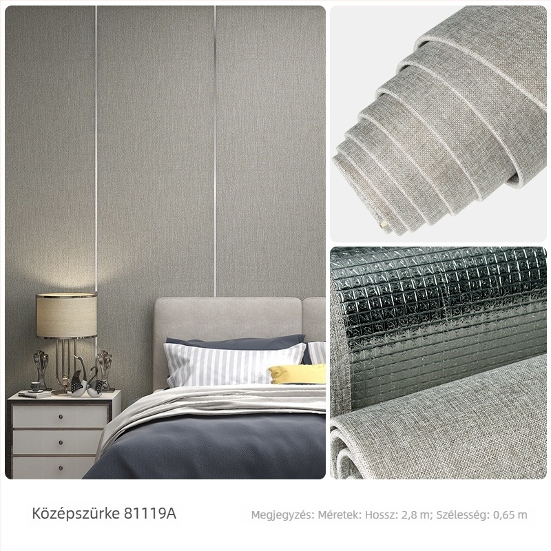 Lenvászonból készült, öntapadós, vízálló, varrat nélküli falburkolat az egész otthonra – modern, minimalista stílus, egyszínű faldekor hálószoba és nappali számára