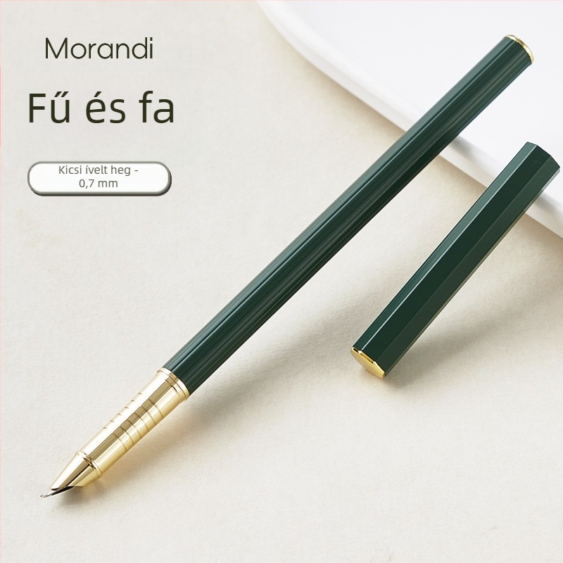 Morandi töltőtoll, 0,38 mm tollheggyel, fém testtel, hosszú nyéllel, írásgyakorlatra, általános iskolásoknak