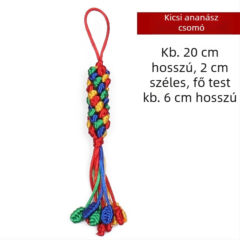 Autófüggő, kézzel készített gyémántcsomó, színes forgócsomó, szerencsés kínai csomó