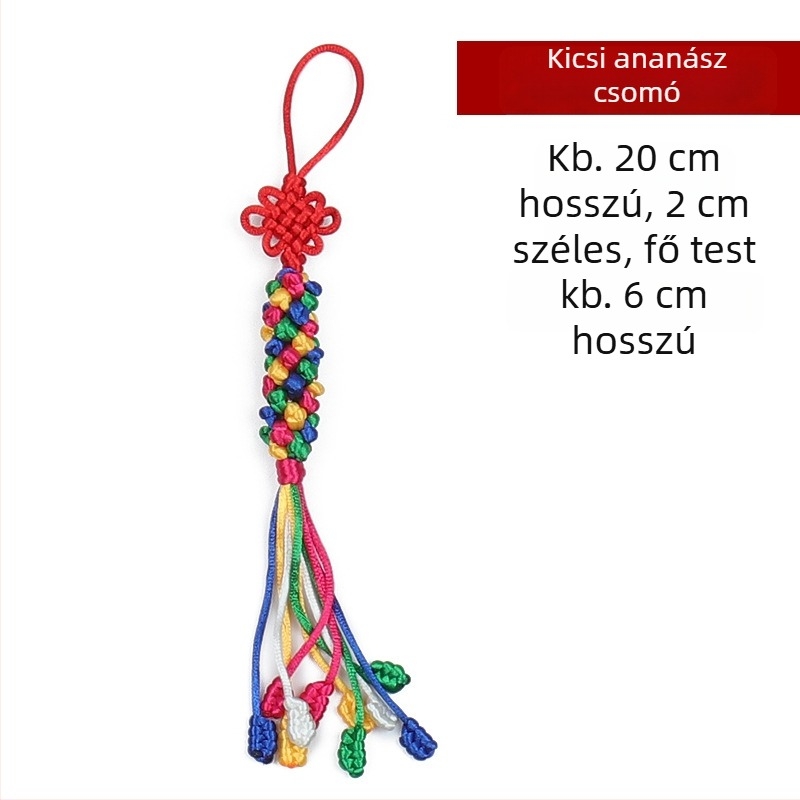 Autófüggő, kézzel készített gyémántcsomó, színes forgócsomó, szerencsés kínai csomó