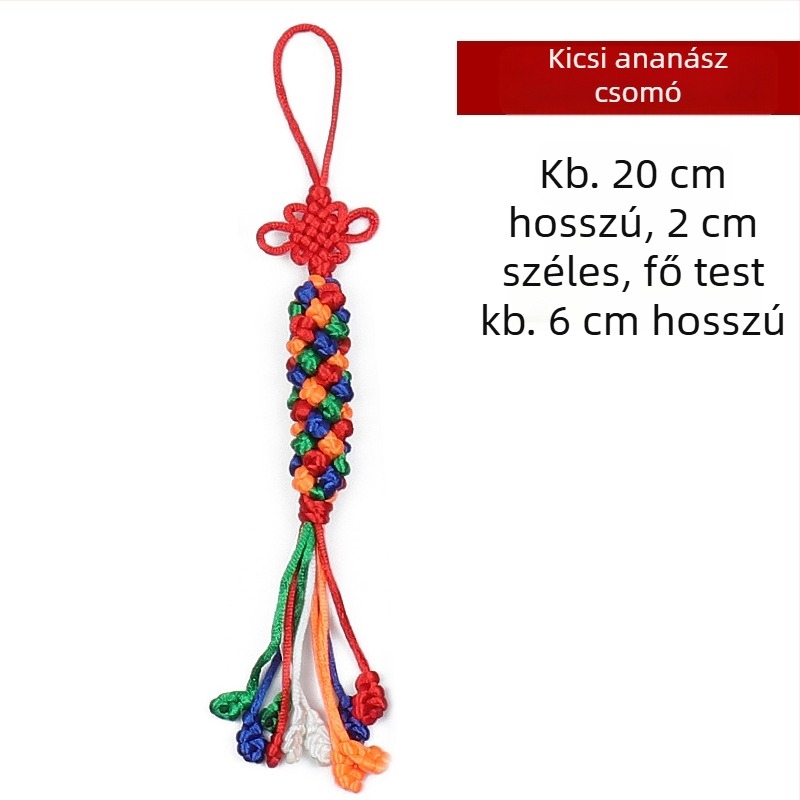 Autófüggő, kézzel készített gyémántcsomó, színes forgócsomó, szerencsés kínai csomó