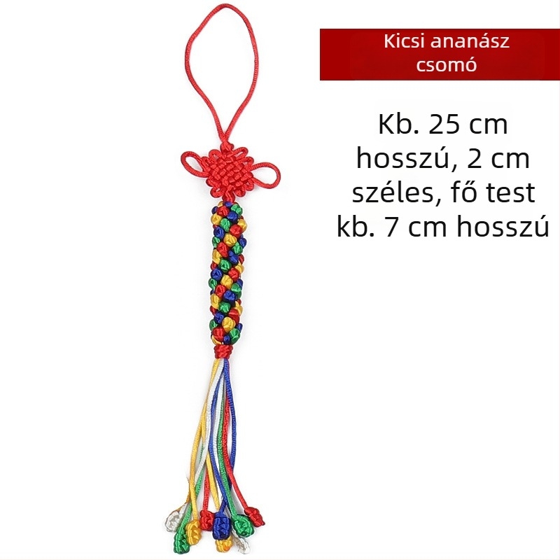 Autófüggő, kézzel készített gyémántcsomó, színes forgócsomó, szerencsés kínai csomó