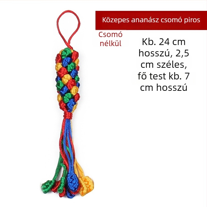 Autófüggő, kézzel készített gyémántcsomó, színes forgócsomó, szerencsés kínai csomó