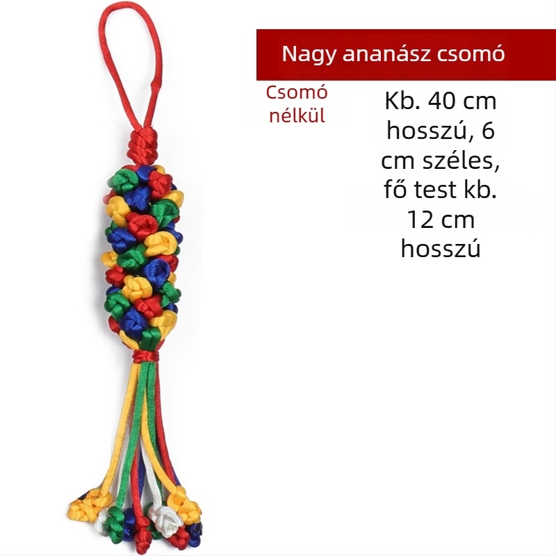 Autófüggő, kézzel készített gyémántcsomó, színes forgócsomó, szerencsés kínai csomó