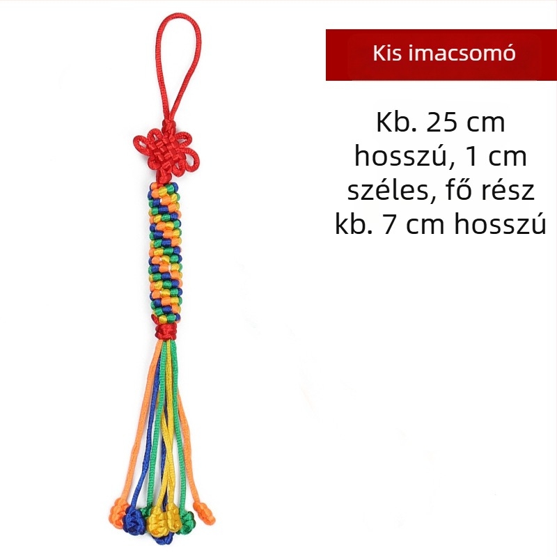 Autófüggő, kézzel készített gyémántcsomó, színes forgócsomó, szerencsés kínai csomó