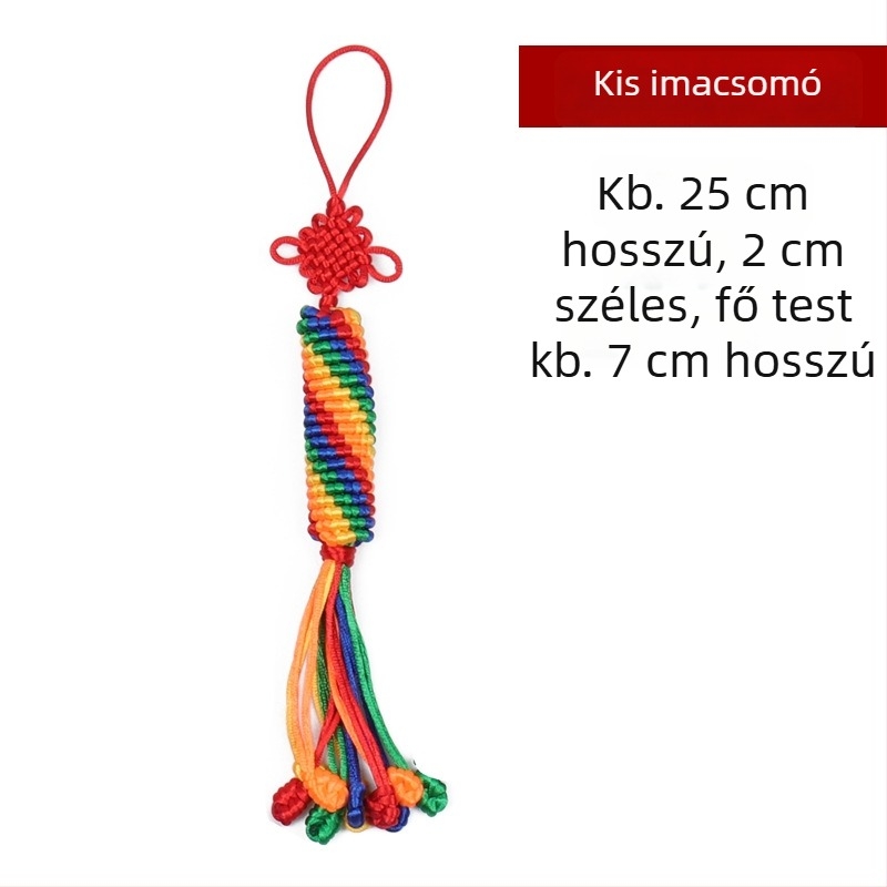 Autófüggő, kézzel készített gyémántcsomó, színes forgócsomó, szerencsés kínai csomó
