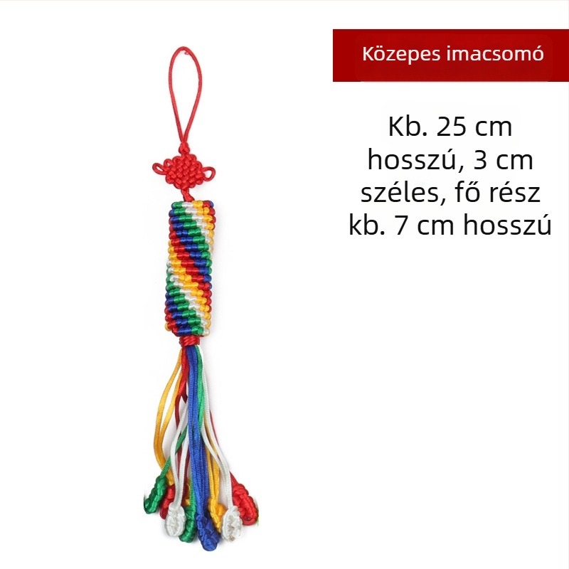 Autófüggő, kézzel készített gyémántcsomó, színes forgócsomó, szerencsés kínai csomó