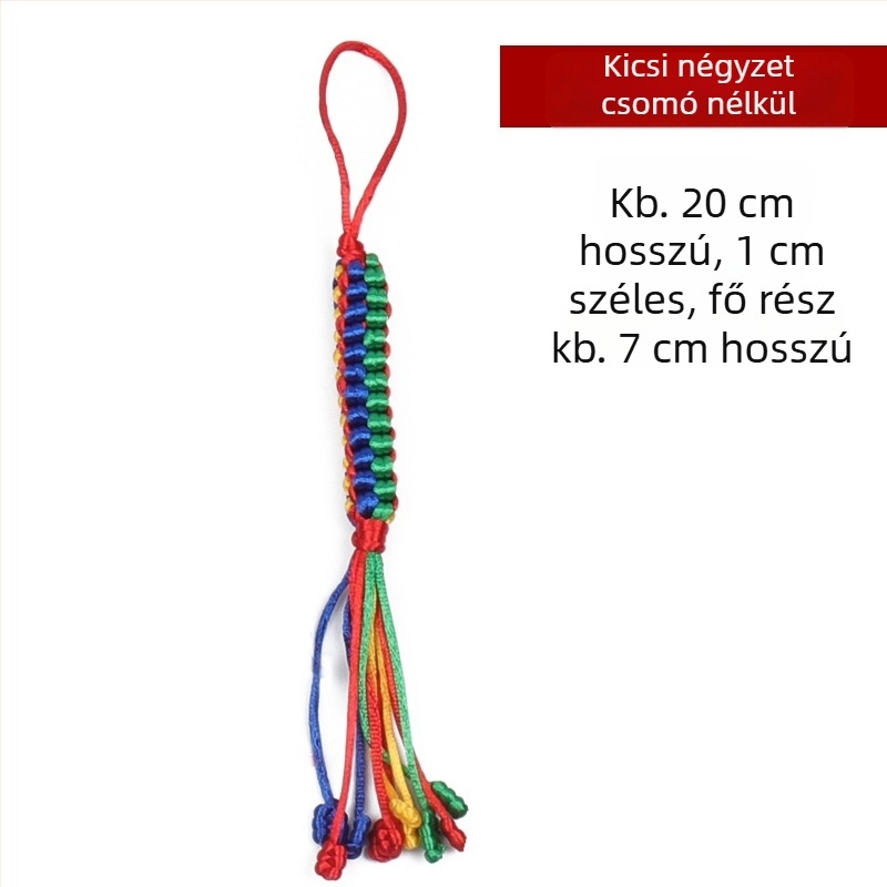 Autófüggő, kézzel készített gyémántcsomó, színes forgócsomó, szerencsés kínai csomó
