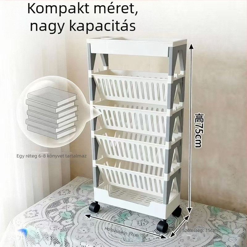 Mobil könyvespolc forgó kerekekkel, dupla oldalú tároló osztályteremhez és olvasószobához