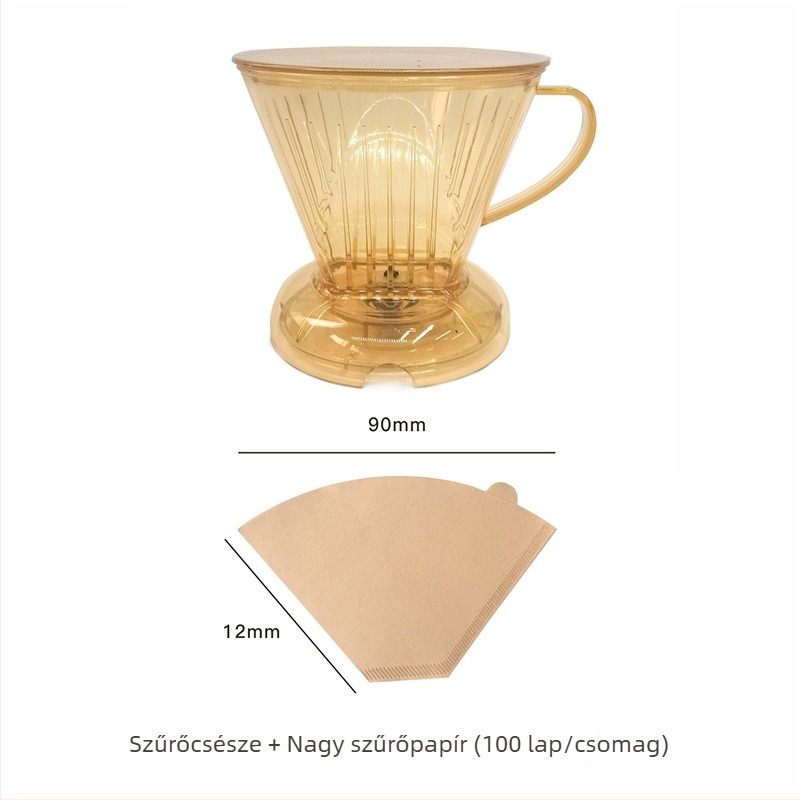 V60 típusú szűrőpohár kapcsolóval, papír szűrő nélkül, tea és kávé készítéséhez