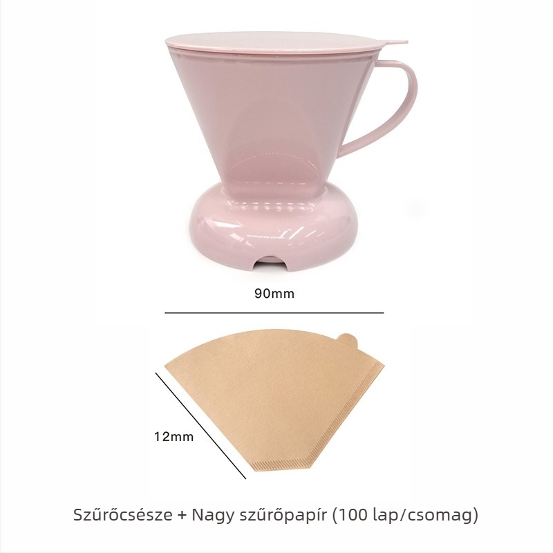 V60 típusú szűrőpohár kapcsolóval, papír szűrő nélkül, tea és kávé készítéséhez