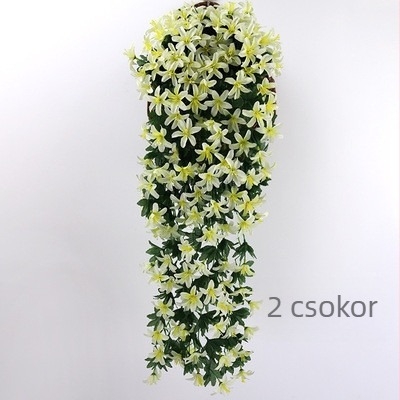 Művirágok liliom falidekorhoz, selyem virágok, függő indák orhideával