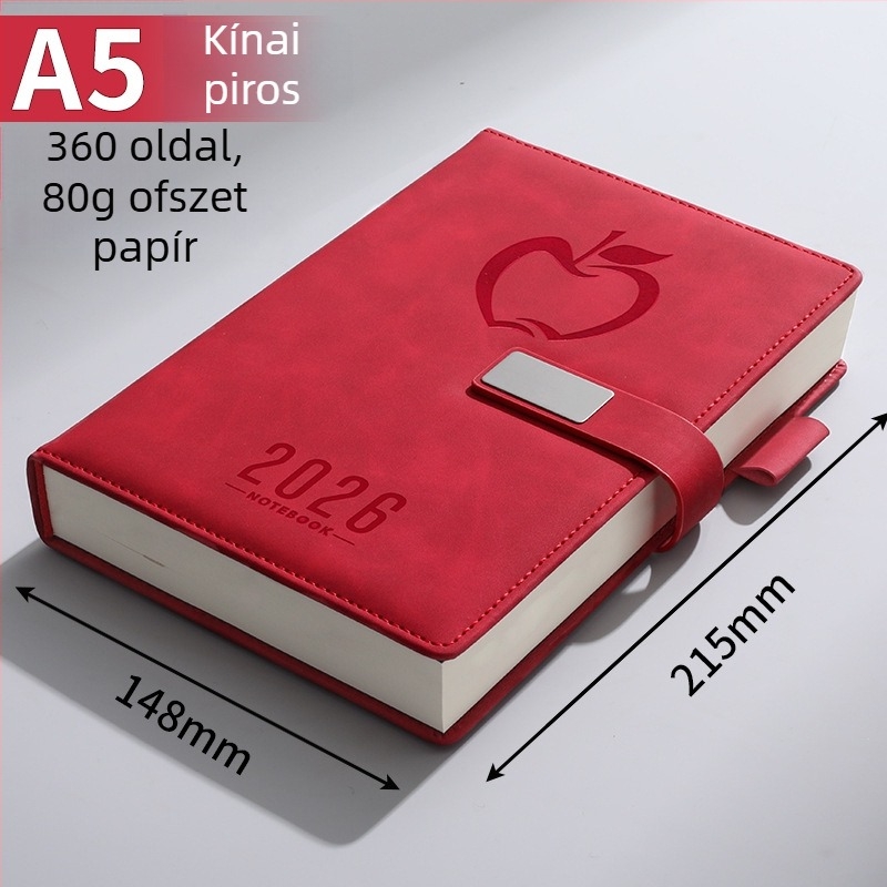 A5 jegyzetfüzet egyedi logóval, vastított fedél, üzleti napló 2025, ultra vastag, letisztult stílus