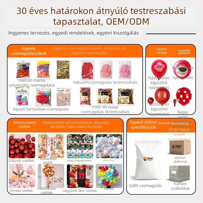 Haorun 10 hüvelykes latex lufi, 1,5 g vastagság, színes matt felület, kerek forma parti dekorációhoz