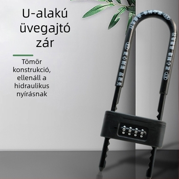 Jelszavas zár üvegajtókhoz – U‑alakú zár, vízálló и rozsdamentes, háztartási zárkészlet