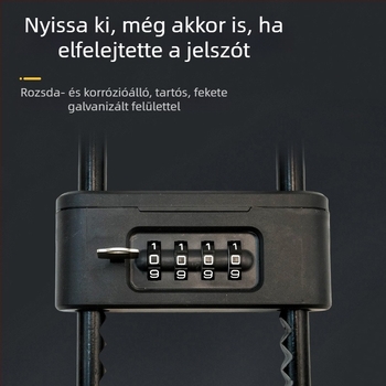 Jelszavas zár üvegajtókhoz – U‑alakú zár, vízálló и rozsdamentes, háztartási zárkészlet