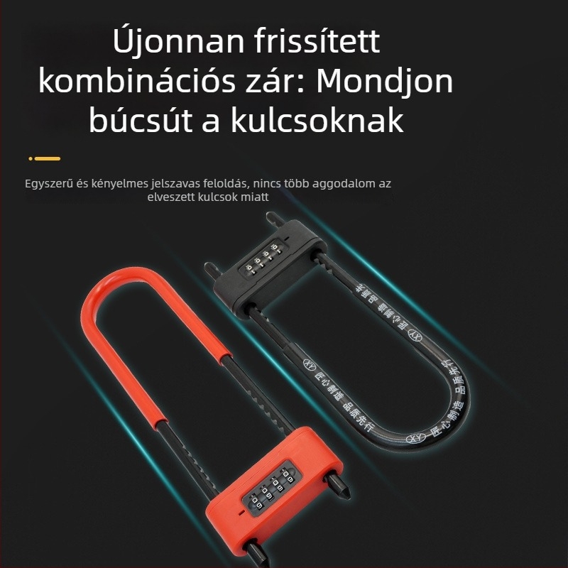 Jelszavas zár üvegajtókhoz – U‑alakú zár, vízálló и rozsdamentes, háztartási zárkészlet