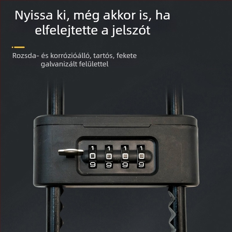Jelszavas zár üvegajtókhoz – U‑alakú zár, vízálló и rozsdamentes, háztartási zárkészlet