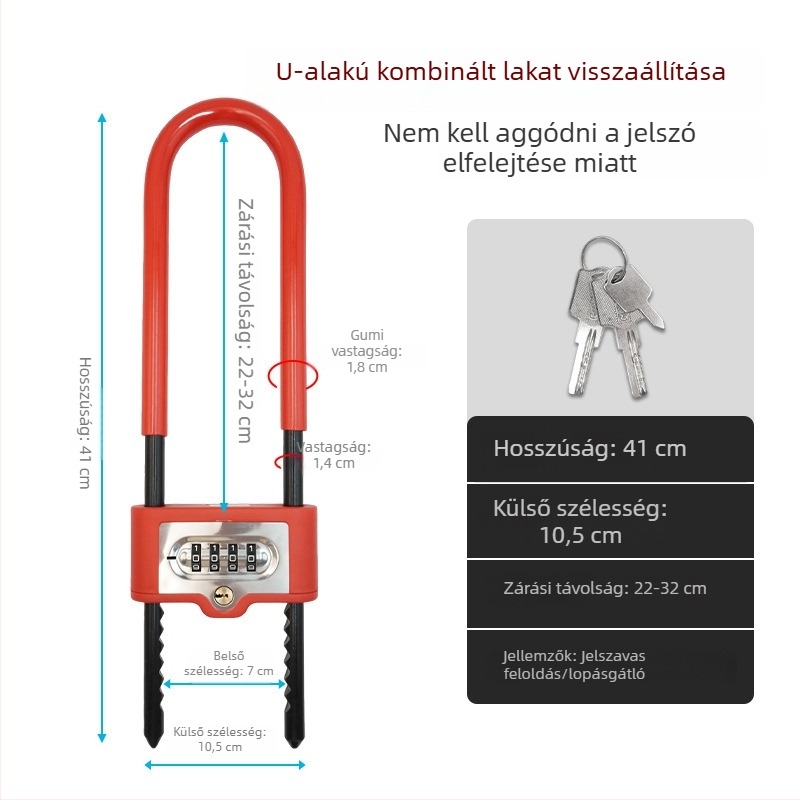 Jelszavas zár üvegajtókhoz – U‑alakú zár, vízálló и rozsdamentes, háztartási zárkészlet