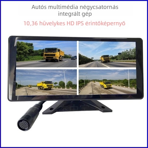 10,36 hüvelykes HD autómonitor hátrameneti kamerával (12V/24V)