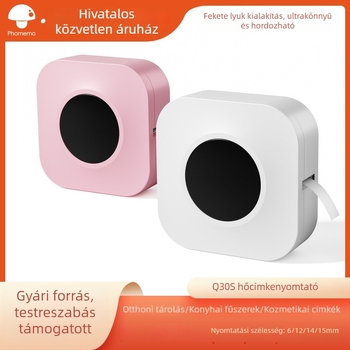 Phomemo Q30 mini címkenyomtató Bluetooth – termikus, hordozható otthoni címke nyomtató
