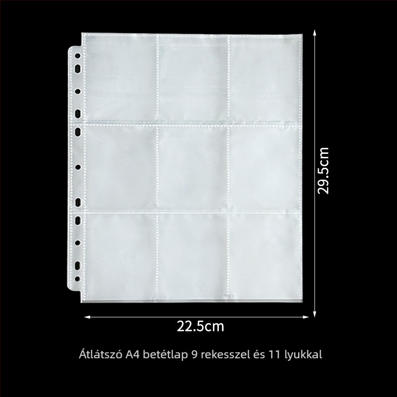 Átlátszó PP lazán kötött fotóalbum oldalak, 6 lyukas, A4–A7 méret, 3, 5 és 7 hüvelykes kártyákhoz