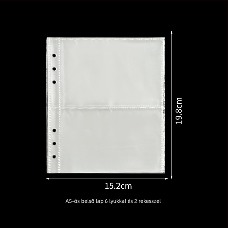 Átlátszó PP lazán kötött fotóalbum oldalak, 6 lyukas, A4–A7 méret, 3, 5 és 7 hüvelykes kártyákhoz