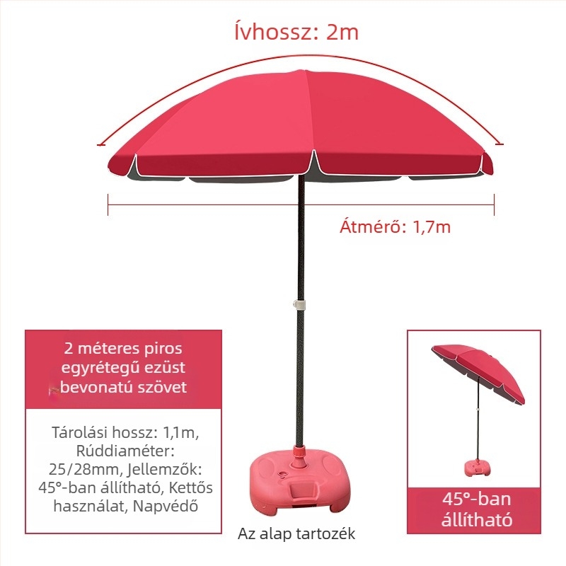 Nagy kör alakú napernyő kültéri piacokhoz és udvarhoz