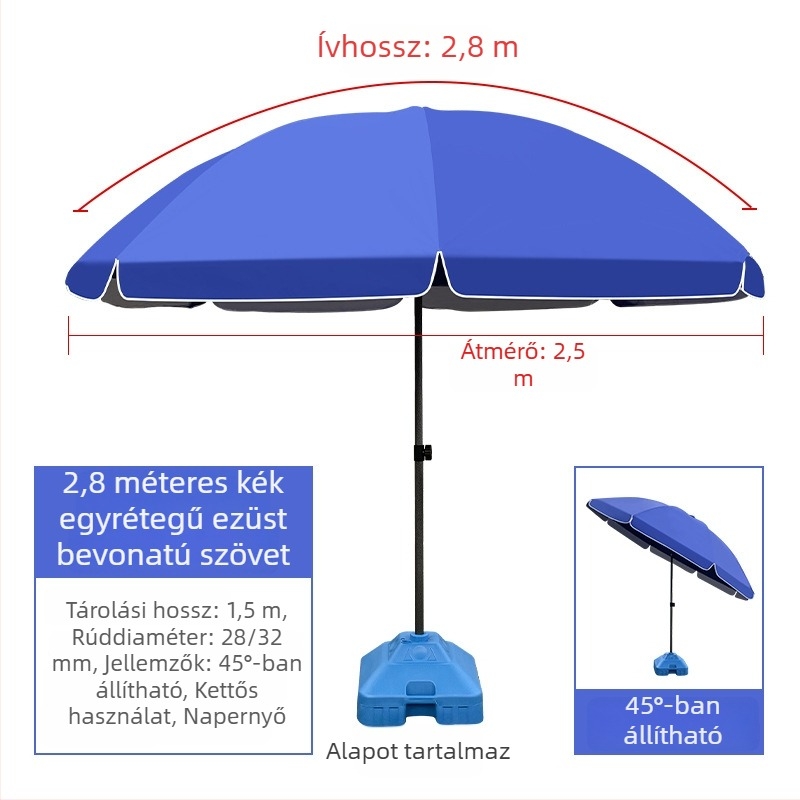 Nagy kör alakú napernyő kültéri piacokhoz és udvarhoz