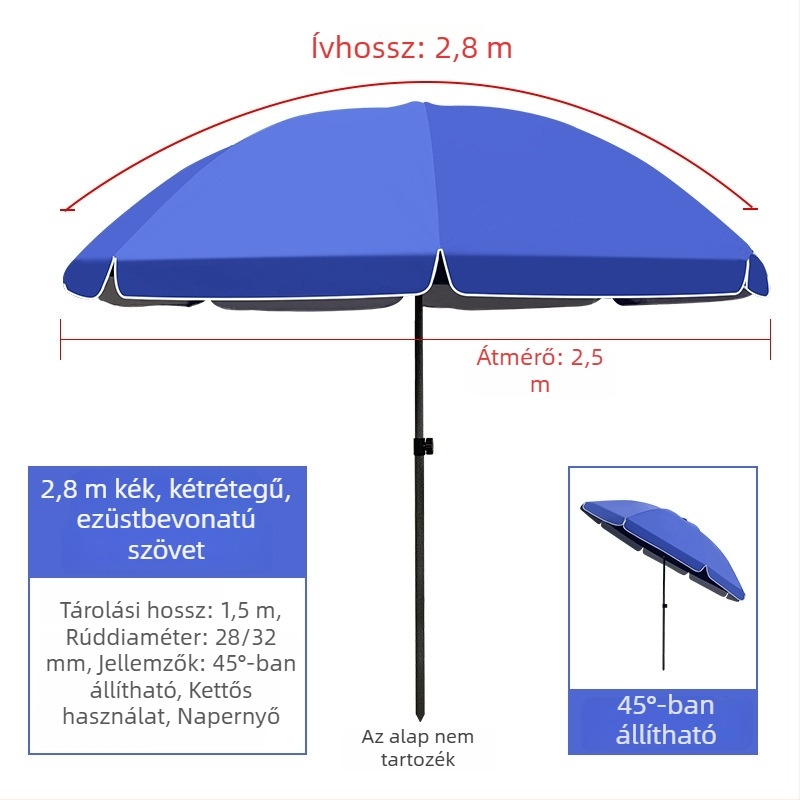 Nagy kör alakú napernyő kültéri piacokhoz és udvarhoz