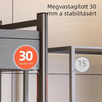 Rozsdamentes acélból készült mikrosütő állvány fiókkal — konyhai tároló a pulton, modern minimalist dizájn