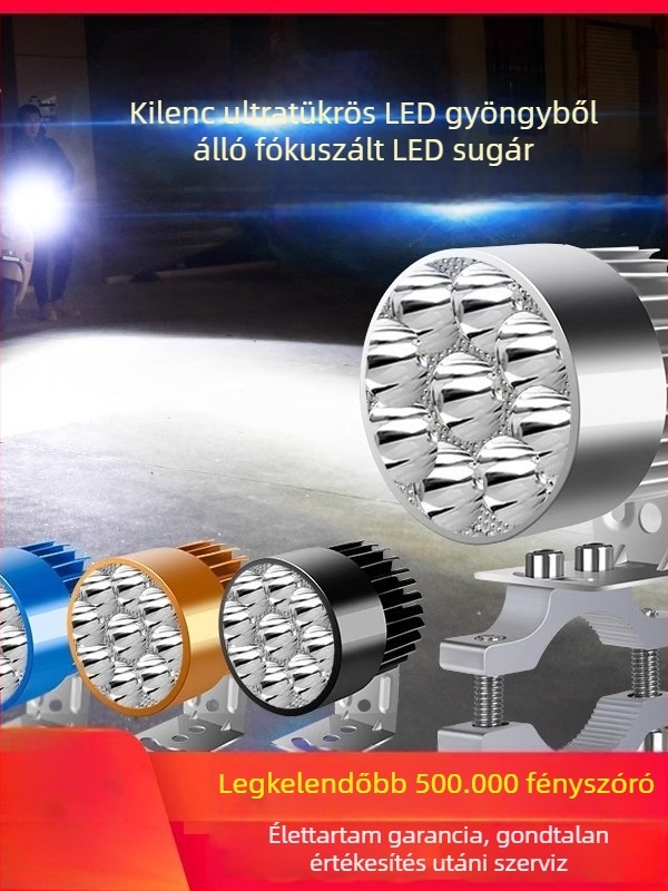 Külső ultra‑fényes LED első lámpa elektromos kerékpárokhoz és háromkerekű elektromos járművekhez, 12V éjszakai vezetéshez