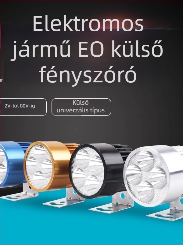 Külső ultra‑fényes LED első lámpa elektromos kerékpárokhoz és háromkerekű elektromos járművekhez, 12V éjszakai vezetéshez