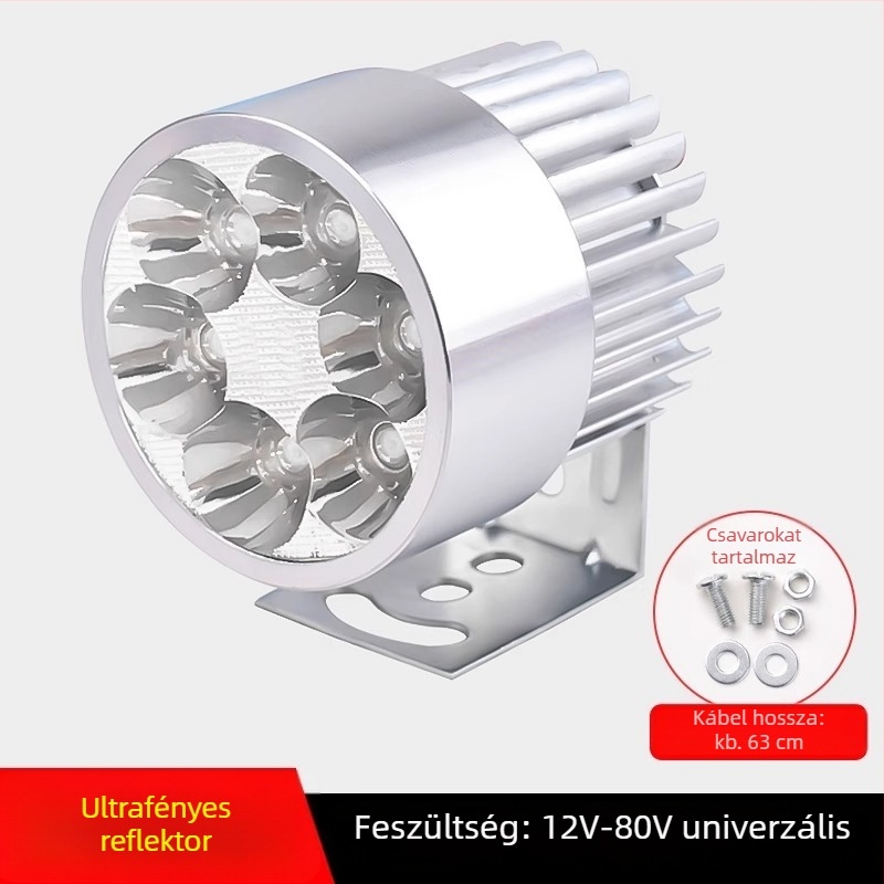 Külső ultra‑fényes LED első lámpa elektromos kerékpárokhoz és háromkerekű elektromos járművekhez, 12V éjszakai vezetéshez