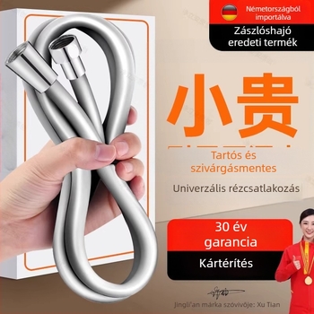 PVC zuhanytömlő, rugalmas fürdővíz-vezeték, sárgaréz csatlakozóval