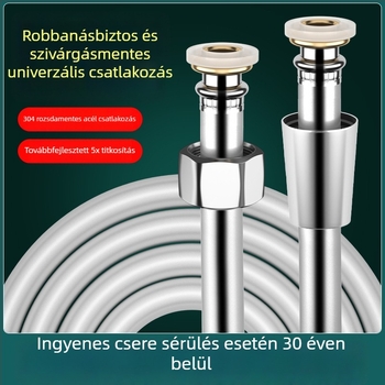 PVC zuhanytömlő, rugalmas fürdővíz-vezeték, sárgaréz csatlakozóval