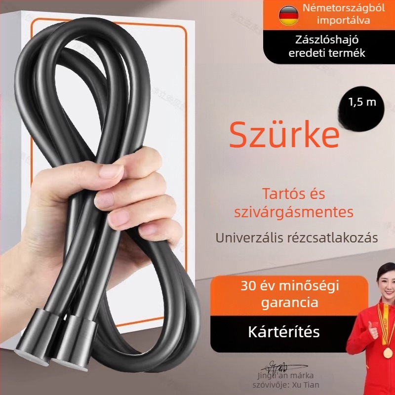 PVC zuhanytömlő, rugalmas fürdővíz-vezeték, sárgaréz csatlakozóval